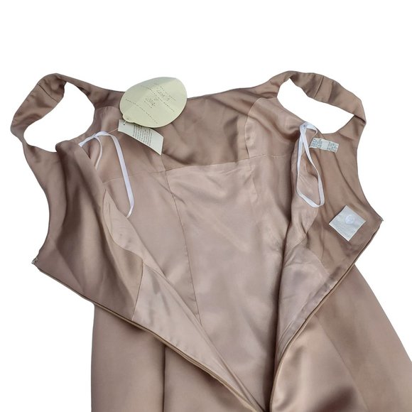 Vintage Watters and Watters Champagne Satin Bridesmaid Dress Size 2 - Picture 10 of 15